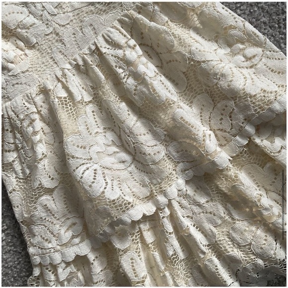 Anthropologie Maeve Tiered Lace Empire Ivory Mini Dress Size Medium NWT - Picture 12 of 12